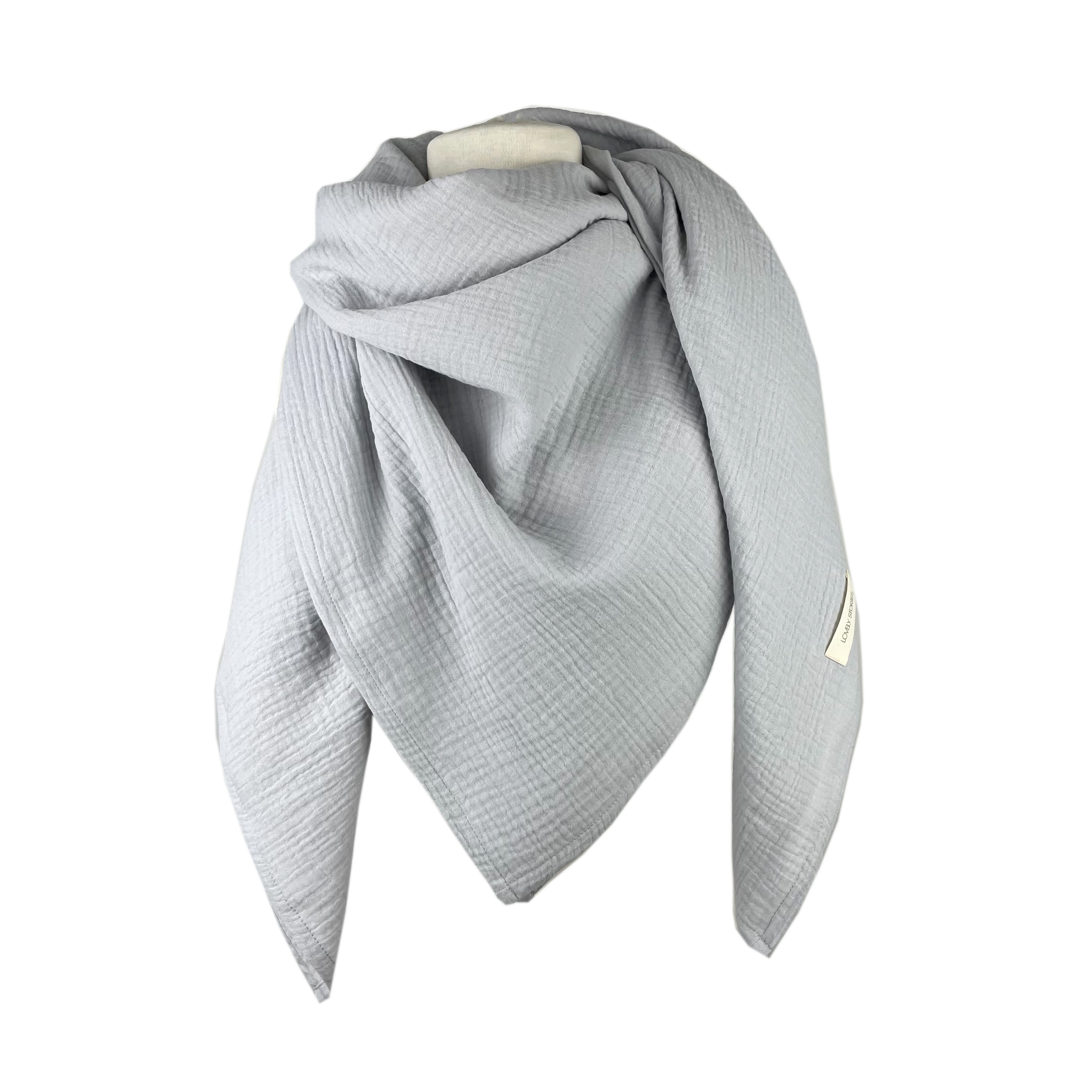 Musselinschal WOMEN / light grey