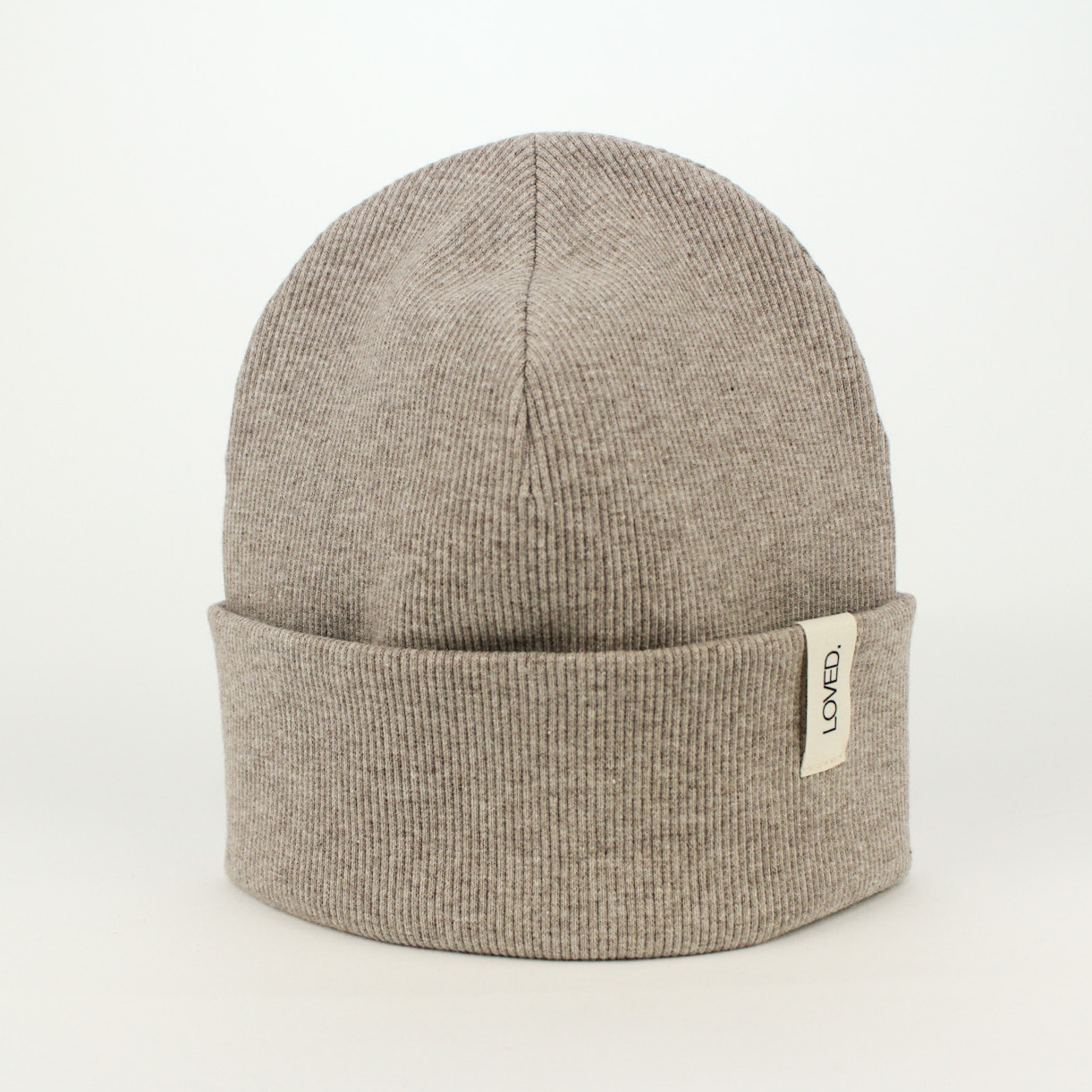 RIB Beanie LOVED / taupe