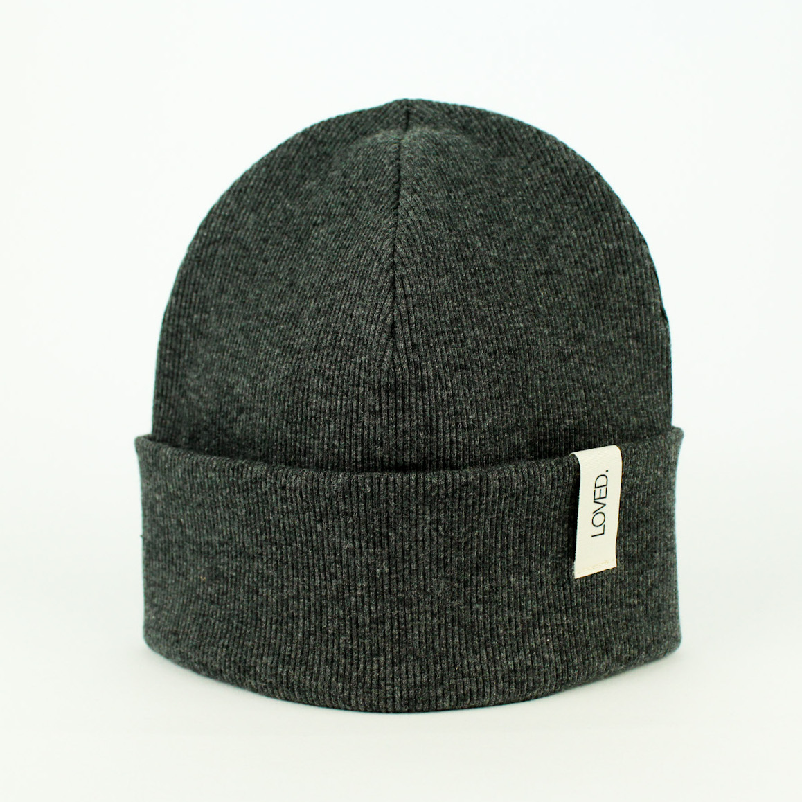 RIB Beanie LOVED / dark grey