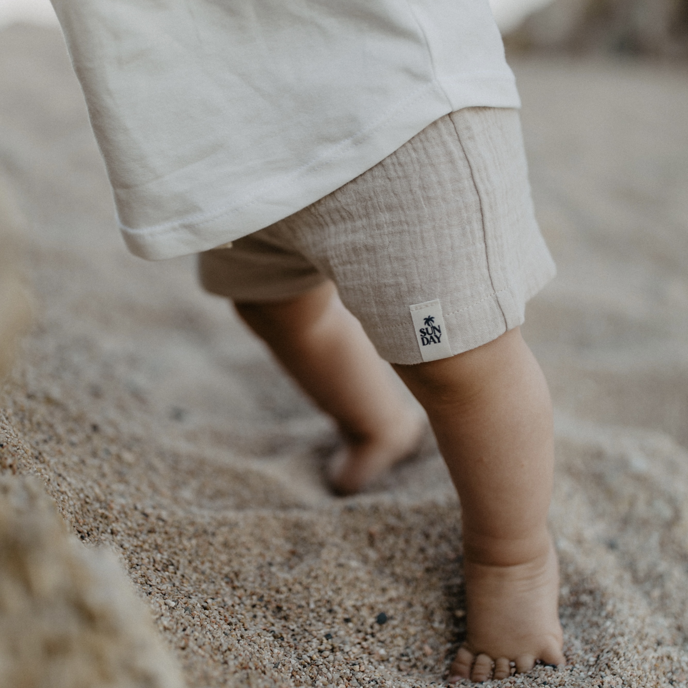 Musselinshorts / beige