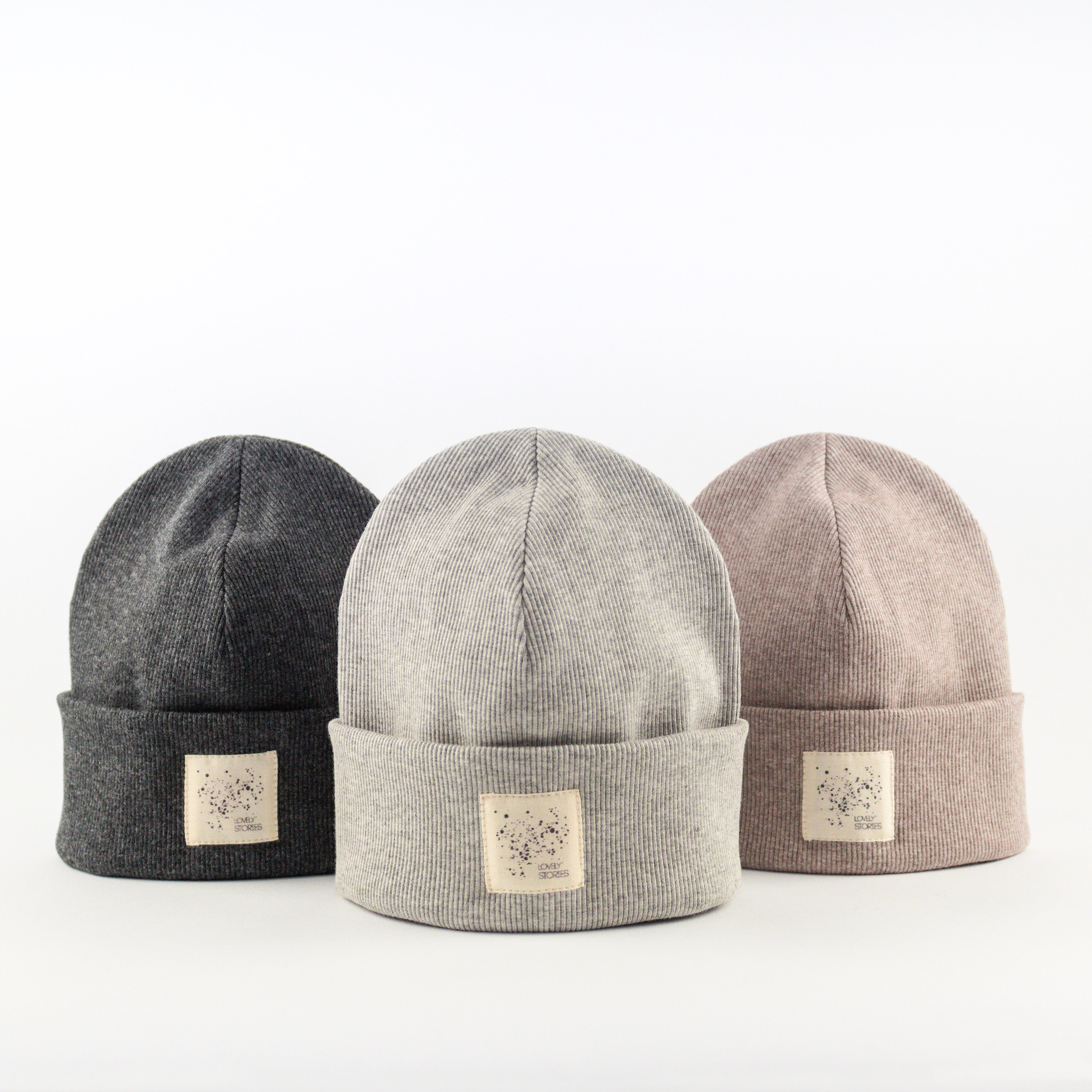 RIB Beanie DOTTIES / light grey