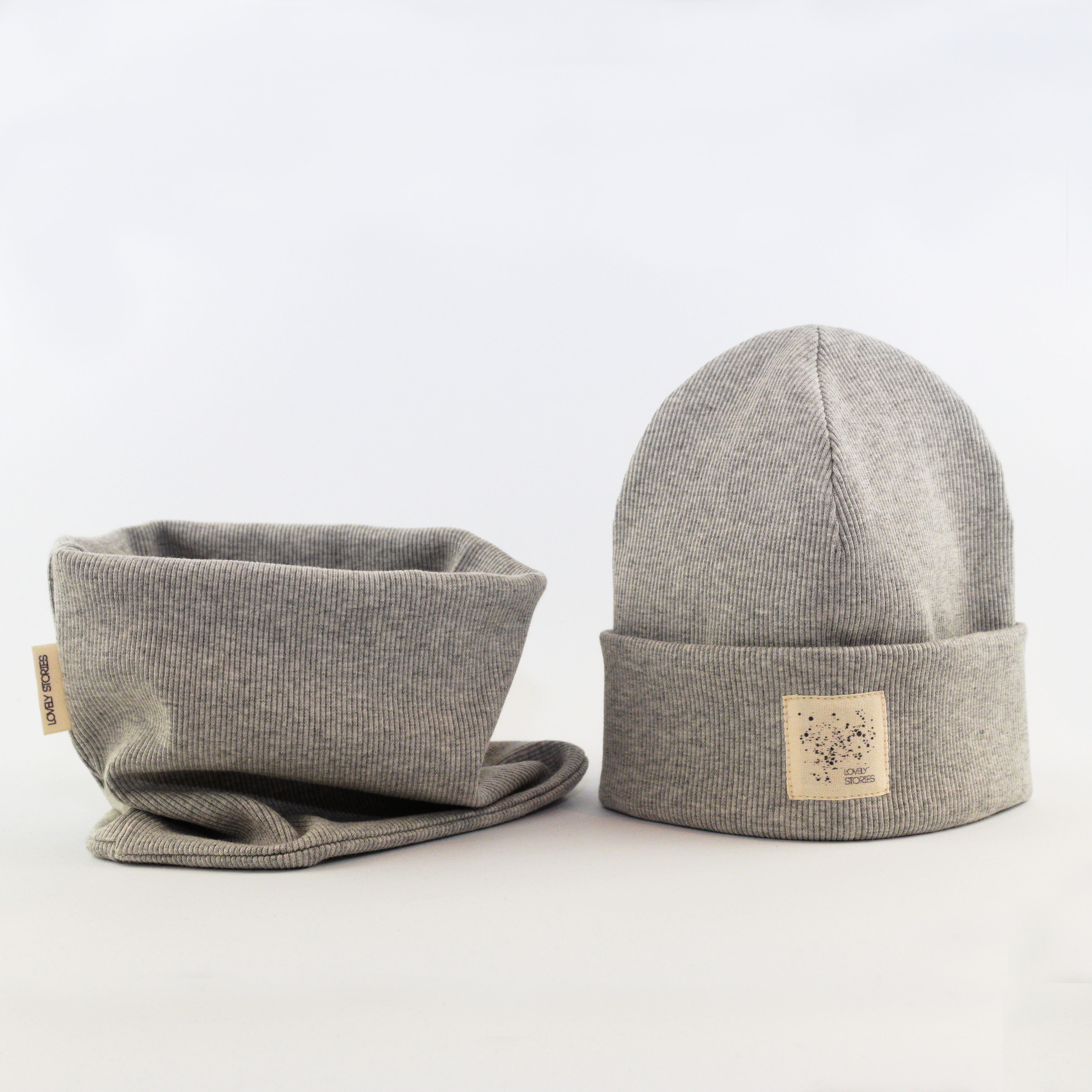 RIB Beanie LOVELY STORIES / light grey