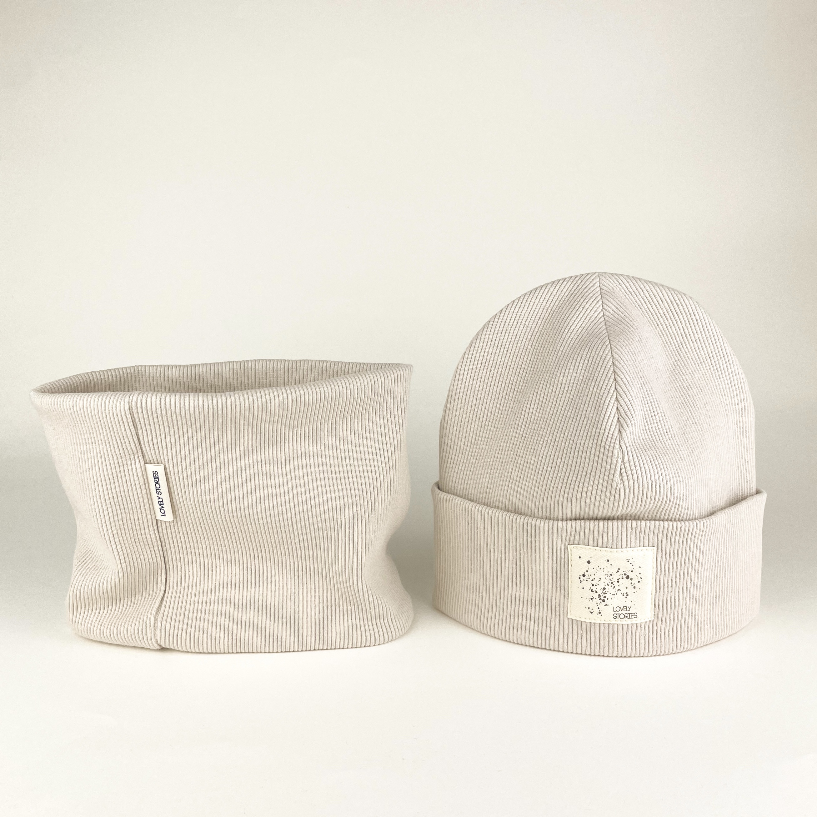 RIB Beanie DOTTIES / beige