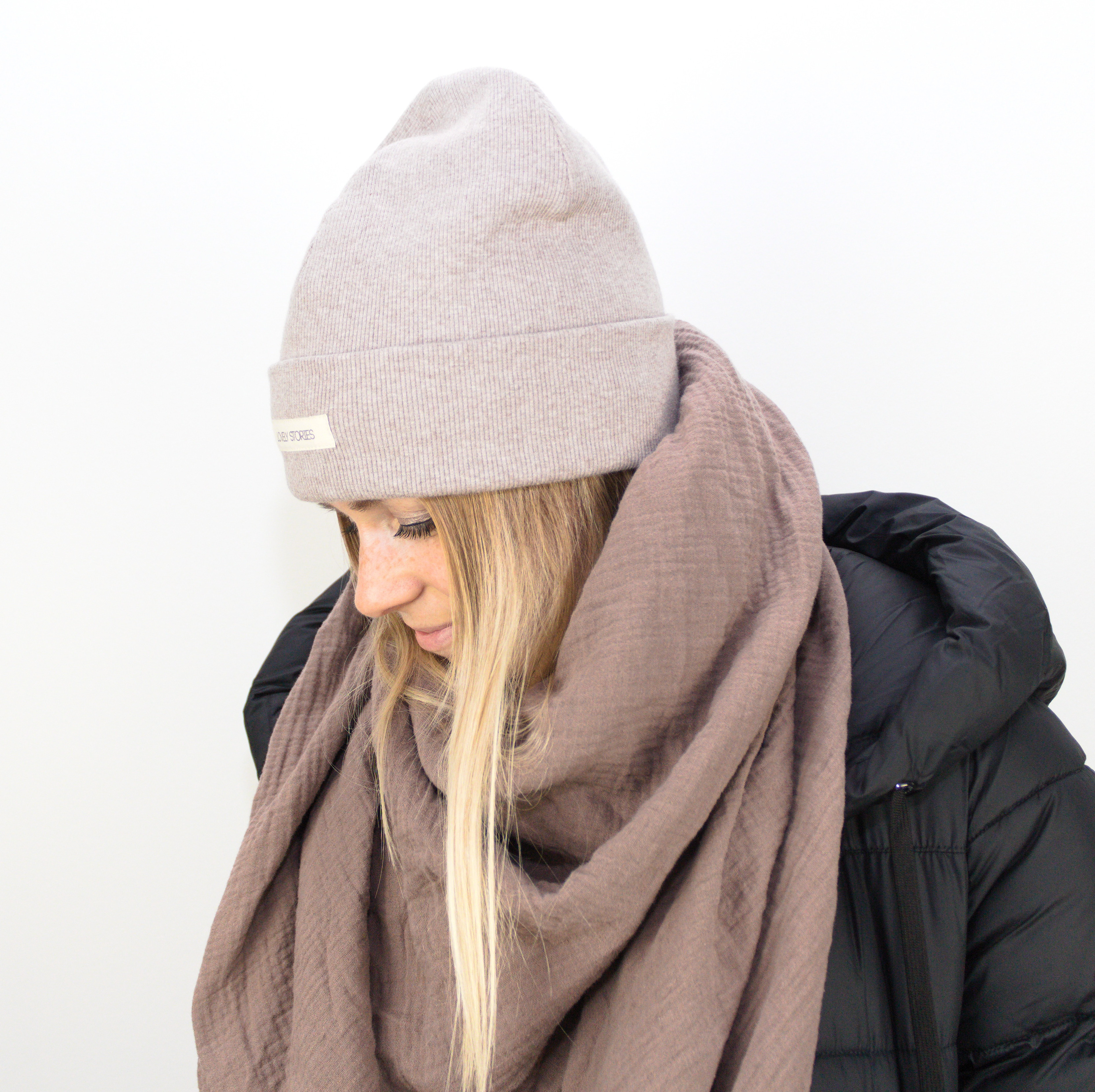 RIB Beanie LOVELY STORIES / taupe