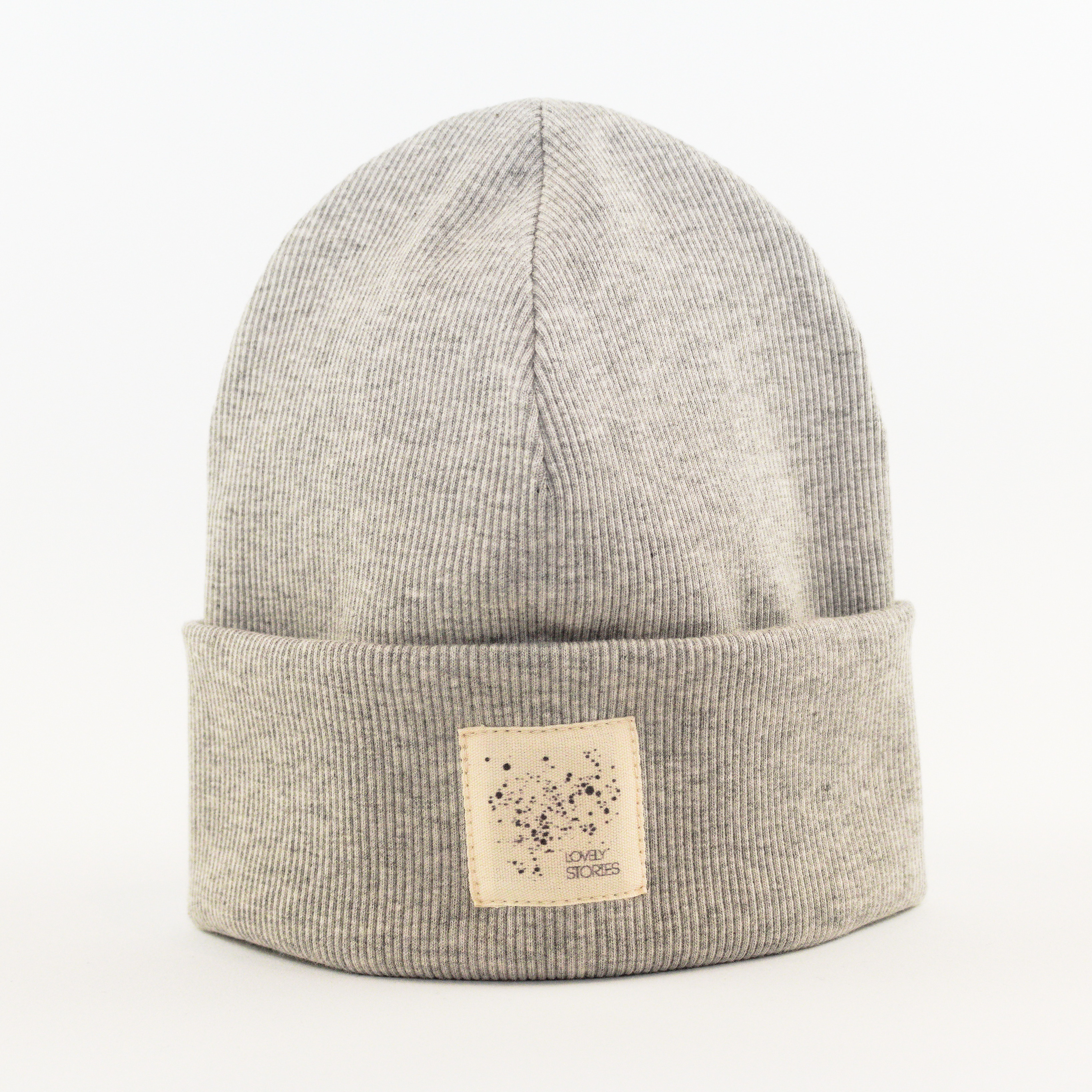 RIB Beanie DOTTIES / light grey