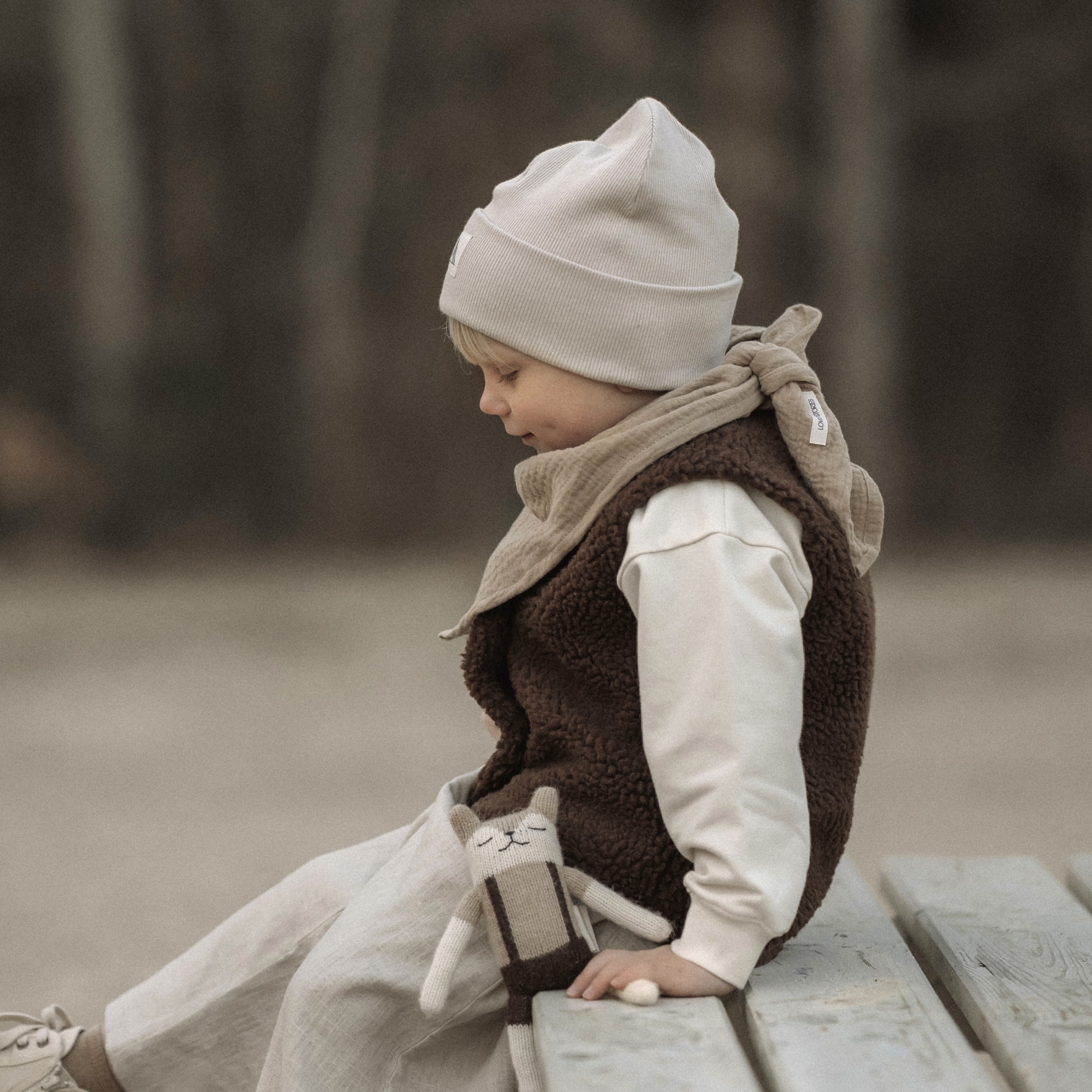 Musselinschal KIDS  / camel 