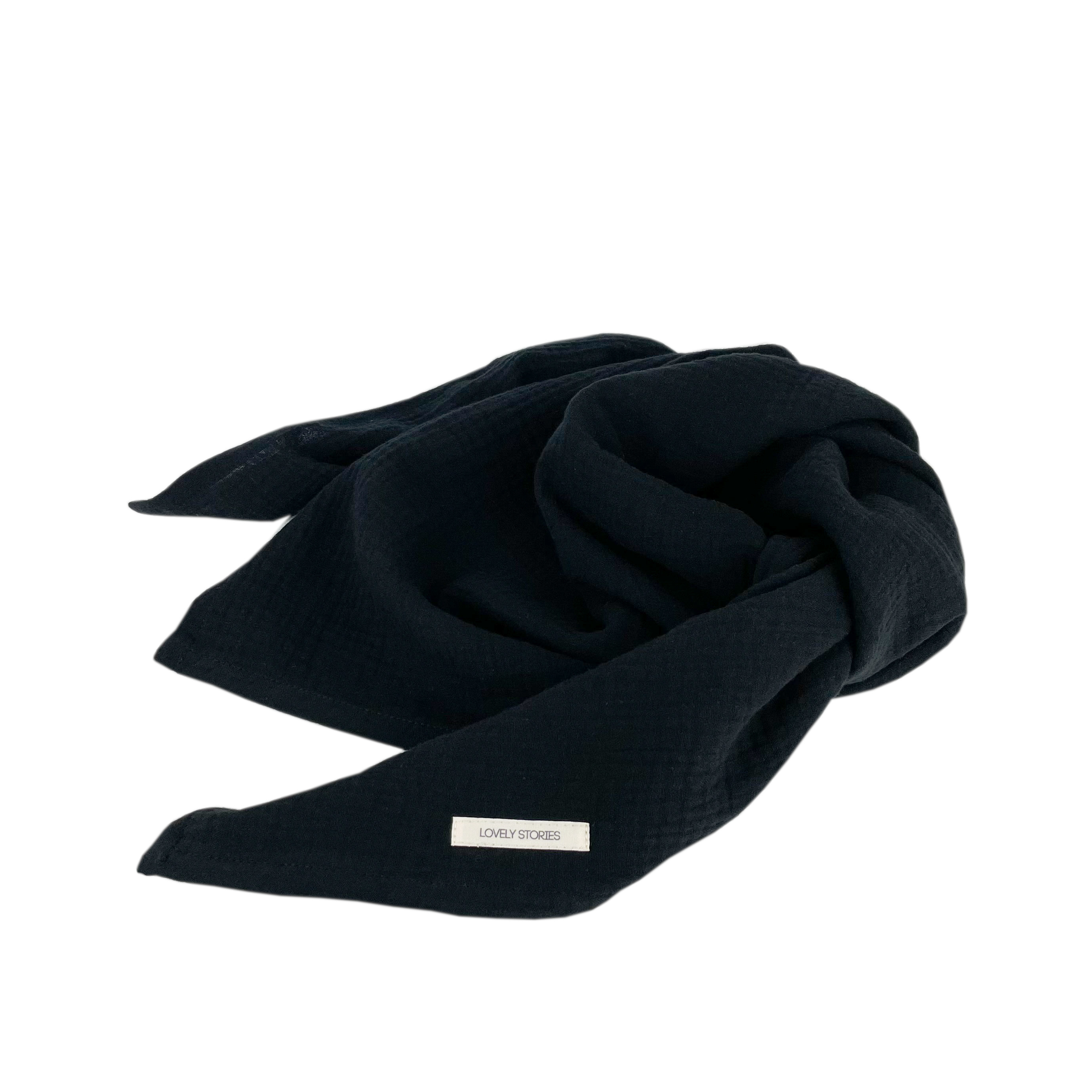 Musselinschal KIDS / black