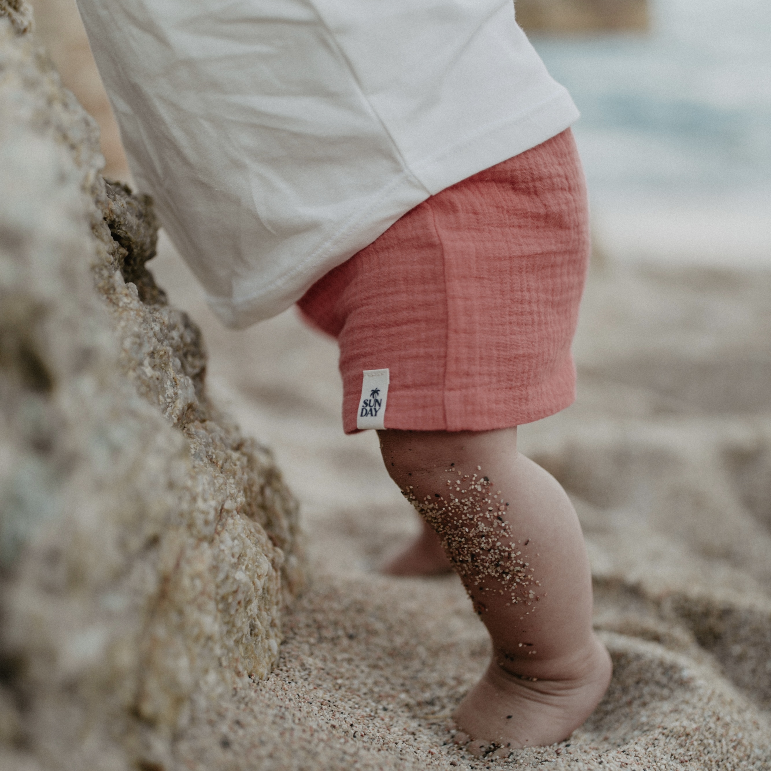Musselinshorts / coral